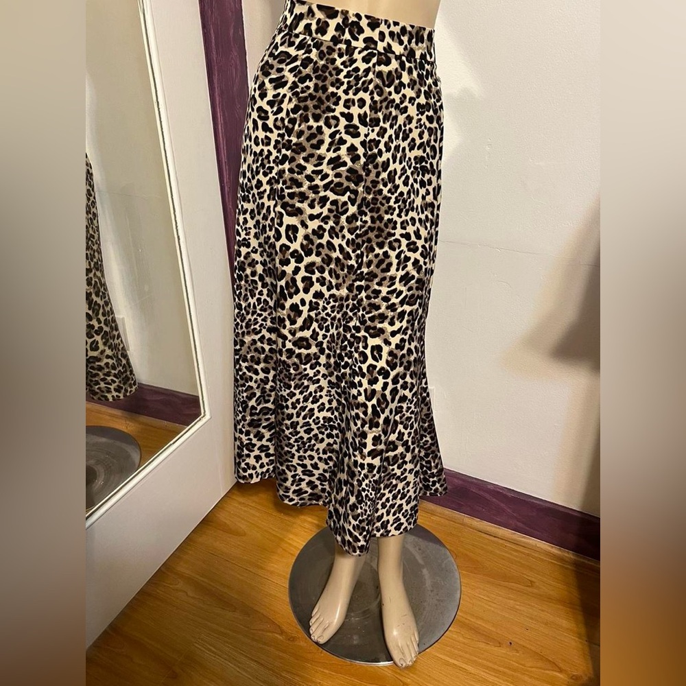 Leopard Print A-Line Skirt